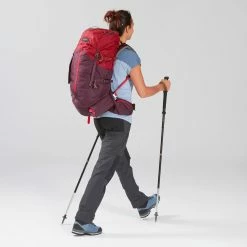 Forclaz Trek 100, Wide Leather Backpacking Boots, Women's Footwear