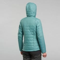 Forclaz Trek 100, 23°F Synthetic Padded Puffer Hooded Backpacking Jacket, Women's