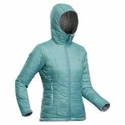 Forclaz Trek 100, 23°F Synthetic Padded Puffer Hooded Backpacking Jacket, Women's