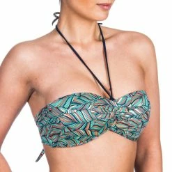 Olaian Women's Fixed Padded Cup Swimsuit Top FOLY LAETI BANDEAU Bikinis, Boardshorts