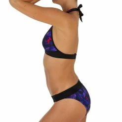 Olaian Women's Swimsuit Top Halterneck Bikini With Back Clasp Bahia Purple