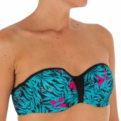 Olaian Bikinis, Boardshorts Women's Swimsuit Bandeau Top With Padded Cups And Underwiring Lea Bali