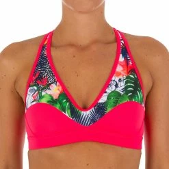 Olaian Bikinis, Boardshorts Women's Surfing Crop Top Swimsuit Top Ana