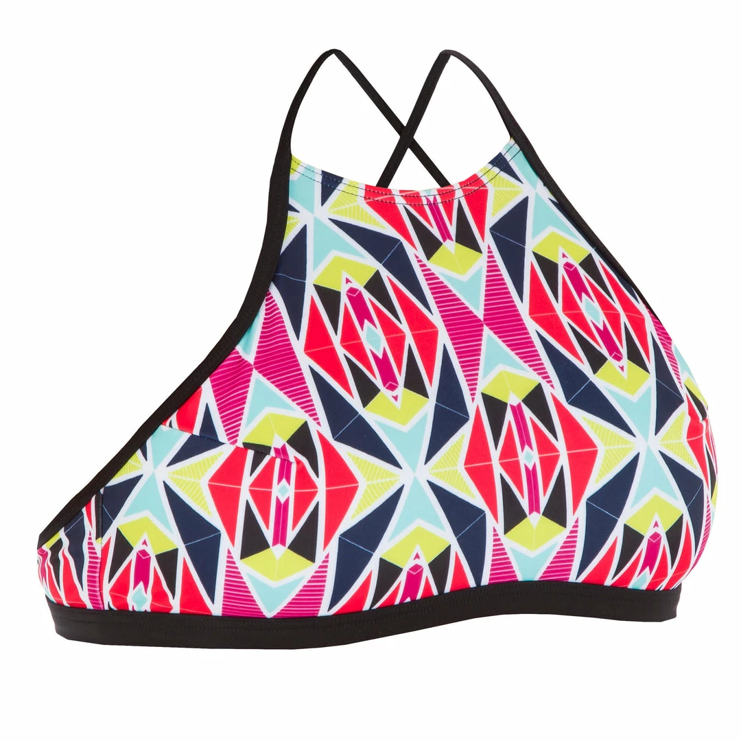 Brand new 🤩 Olaian Andrea 👩 Women's 🏄 Surfing Crop Top 🩱 Swimsuit Top With Padded Cups - Nila Merengue 👙 Bikinis, Boardshorts 🛒 2 Olaian Andrea Women's Surfing Crop Top Swimsuit Top With Padded Cups - Nila Merengue Bikinis, Boardshorts