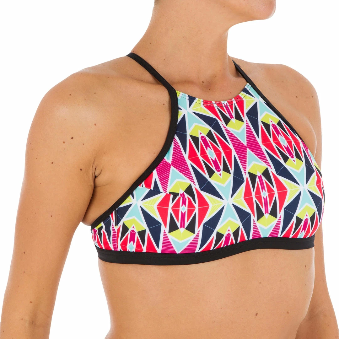 Brand new 🤩 Olaian Andrea 👩 Women's 🏄 Surfing Crop Top 🩱 Swimsuit Top With Padded Cups - Nila Merengue 👙 Bikinis, Boardshorts 🛒 1 Olaian Andrea Women's Surfing Crop Top Swimsuit Top With Padded Cups - Nila Merengue Bikinis, Boardshorts