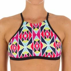 Brand new 🤩 Olaian Andrea 👩 Women's 🏄 Surfing Crop Top 🩱 Swimsuit Top With Padded Cups - Nila Merengue 👙 Bikinis, Boardshorts 🛒 11 Olaian Andrea Women's Surfing Crop Top Swimsuit Top With Padded Cups - Nila Merengue Bikinis, Boardshorts