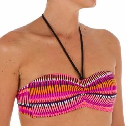 Olaian Bikinis, Boardshorts Women's Bandeau Bikini Swimsuit Top With Fixed Padded Cups Jazz Laeti