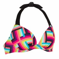 Olaian Women's Push-Up Swimsuit Top With Fixed Padded Cups Elena Pop Bikinis, Boardshorts