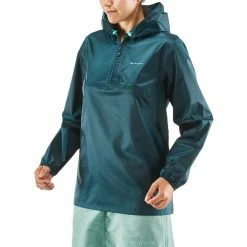 Quechua Raincut NH100, Waterproof Zip Hiking Rain Jacket, Women's Jackets