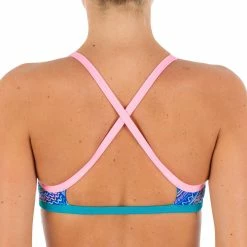 Nabaiji Women's Swimming Ultra Chlorine-Resistant Crop Top Jade Bikinis, Boardshorts