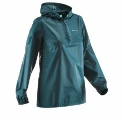Quechua Raincut NH100, Waterproof Zip Hiking Rain Jacket, Women's Jackets