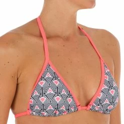 Olaian Bikinis, Boardshorts Women's Removable Padded Cup Sliding Triangle Swimsuit Top Mae Dima