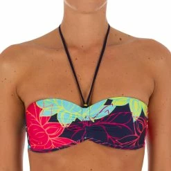 Tribord Olaian Laeti, Bandeau Swimsuit Top With Fixed Padded Cups, Women's Bikinis, Boardshorts