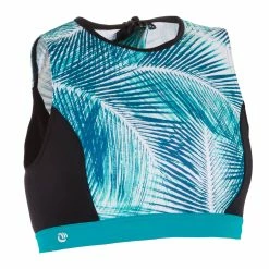 Olaian Women's Surfing Back-Zip Crop Top Carla Bondi Bikinis, Boardshorts