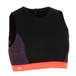 Olaian Bikinis, Boardshorts Women's Surfing Back-Zip Crop Top Carla Shine