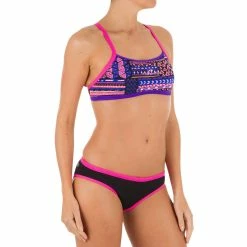 Nabaiji Women's Swimming Ultra Chlorine-Resistant Crop Top Jade Bikinis, Boardshorts