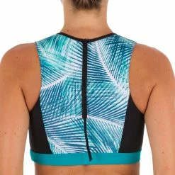Olaian Women's Surfing Back-Zip Crop Top Carla Bondi Bikinis, Boardshorts