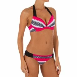 Tribord Women's Paddle & Rowing Fixed Padded Cup Push-Up Swimsuit Top Elena Bikinis, Boardshorts