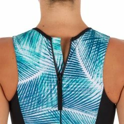 Olaian Women's Surfing Back-Zip Crop Top Carla Bondi Bikinis, Boardshorts