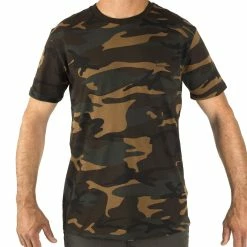 Solognac Short-Sleeved Cotton Camouflage Hunting T-Shirt Shirts